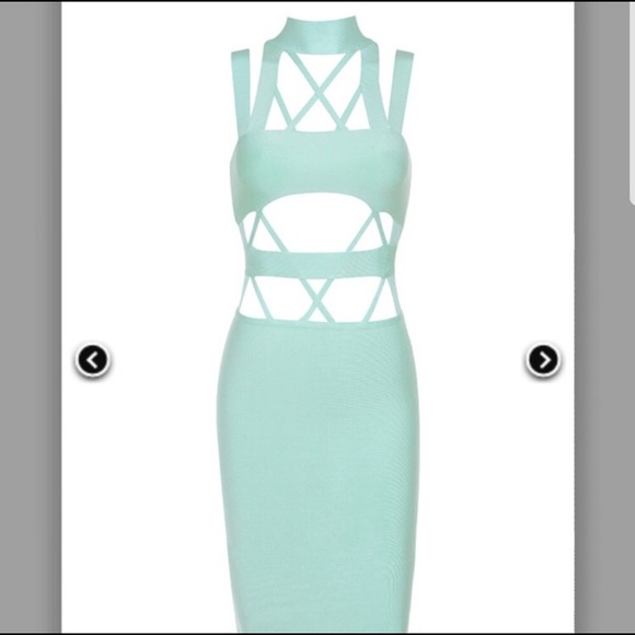 Sexy Mint Green Strappy Dress - Picture 3 of 6